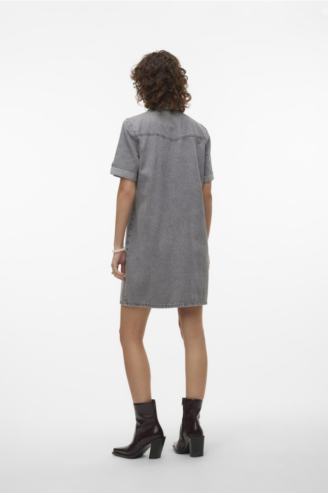 VMJENNIE SS SHORT DENIM DRESS MIX N 10309665 MEDIUM GREY DENIM